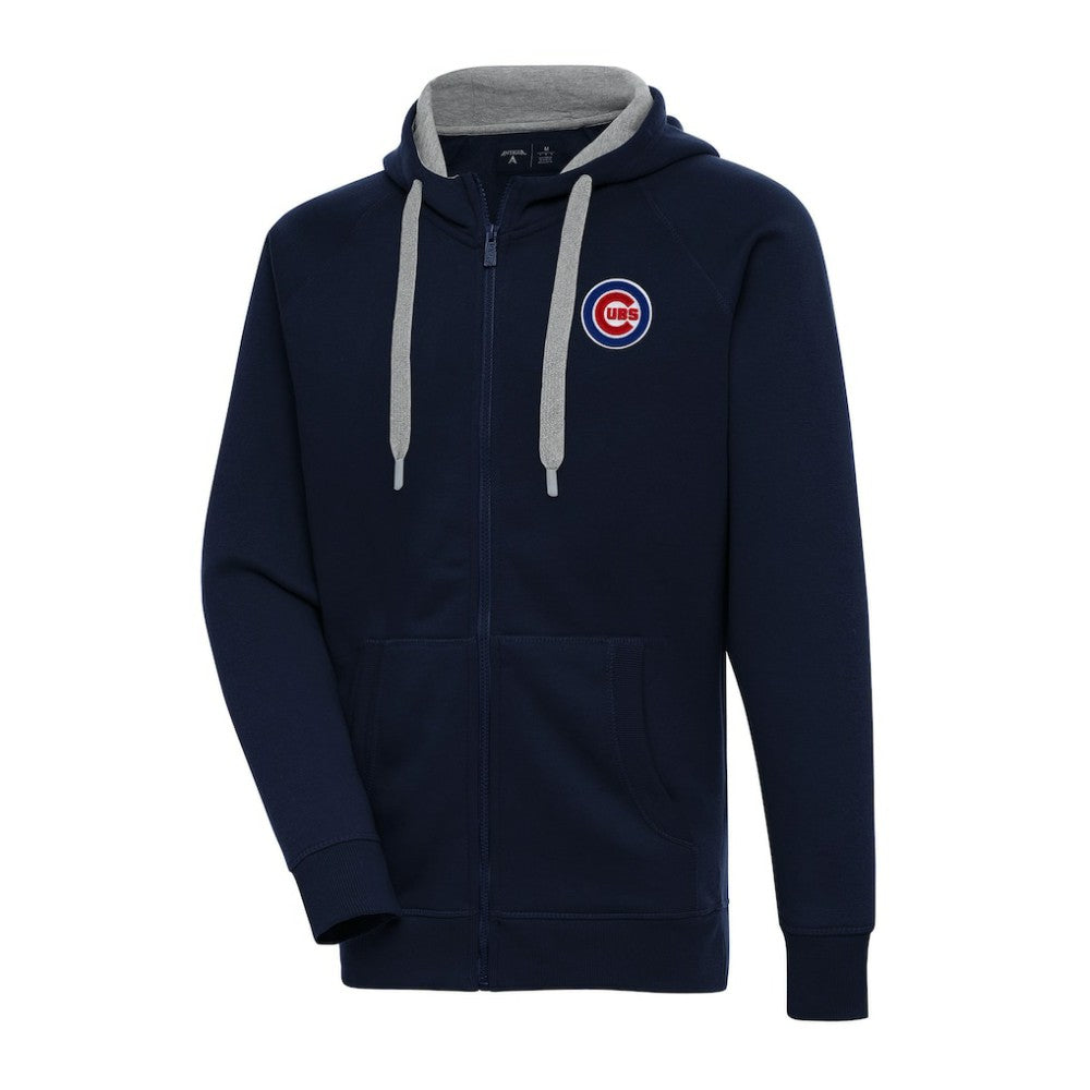 Chicago Cubs Antigua Big & Tall Victory Full-Zip Hoodie Jacket - Navy - MLB Lifestyle