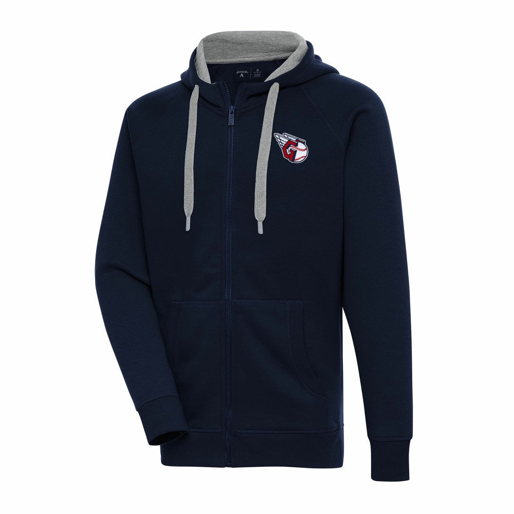 Cleveland Guardians Antigua Big & Tall Victory Full-Zip Hoodie Jacket - Navy - MLB Discount