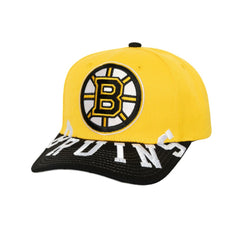 Boston Bruins Mitchell & Ness Underarch Two-Tone Pro Crown Snapback Hat - Gold/Black - NHL 201994432