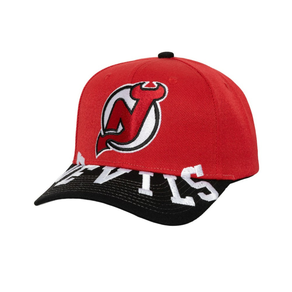 New Jersey Devils Mitchell & Ness Underarch Two-Tone Pro Crown Snapback Hat - Red/Black - NHL 201994434