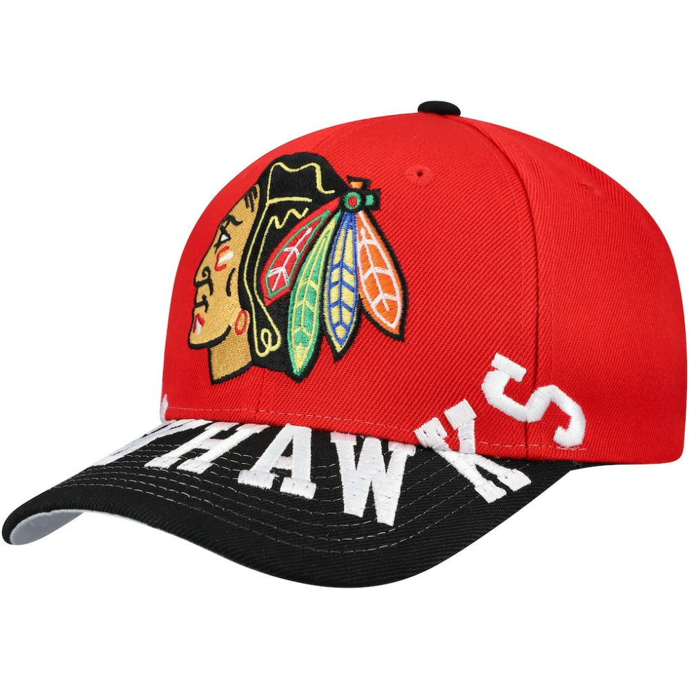 Chicago Blackhawks Mitchell & Ness Underarch Two-Tone Pro Crown Snapback Hat - Red/Black - NHL 201994440