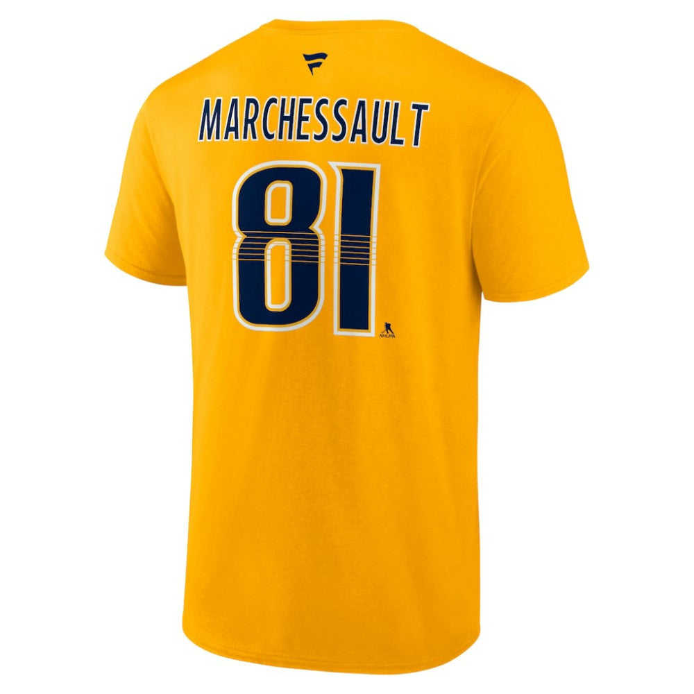 Jonathan Marchessault Nashville Predators Fanatics Authentic Stack Name & Number T-Shirt - Gold - NHL 201994513