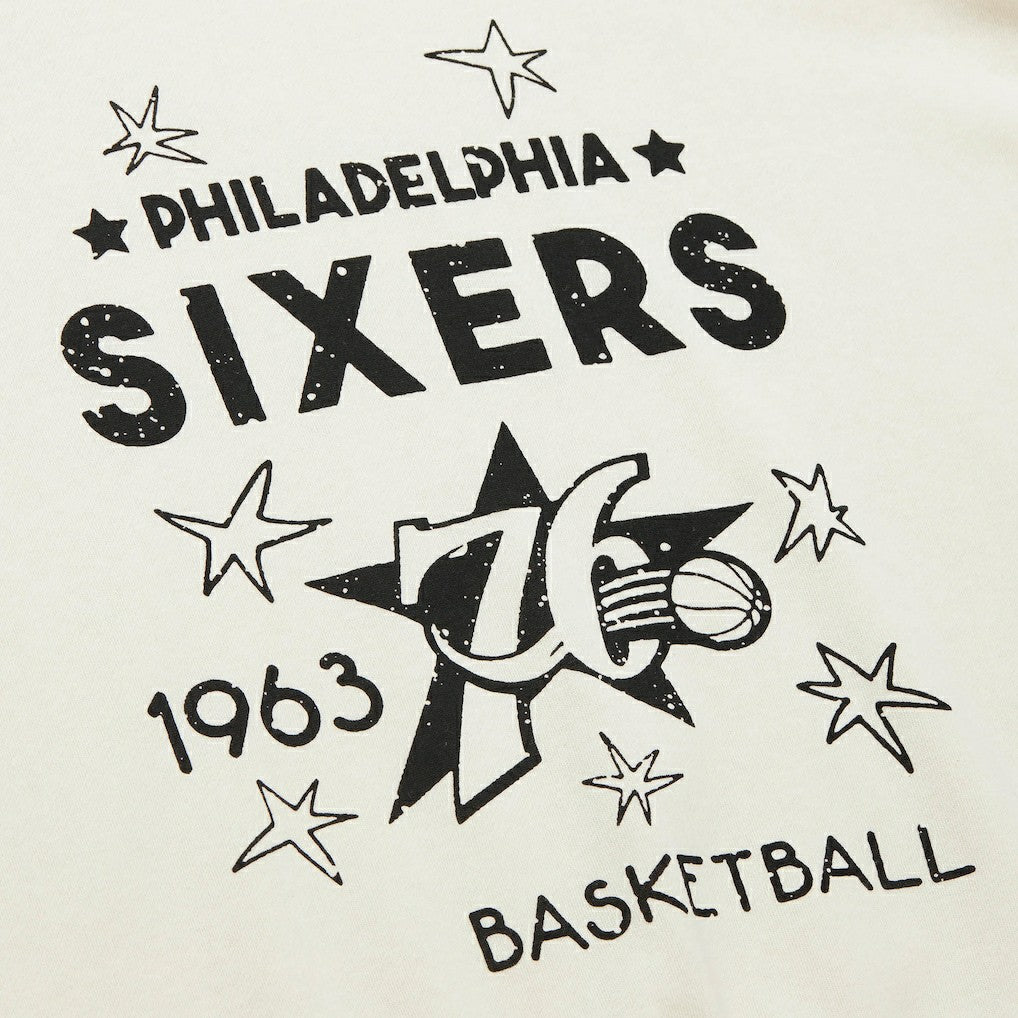 Philadelphia 76ers Women's Hardwood Classics Pullover Sweatshirt Cream | Mitchell & Ness online