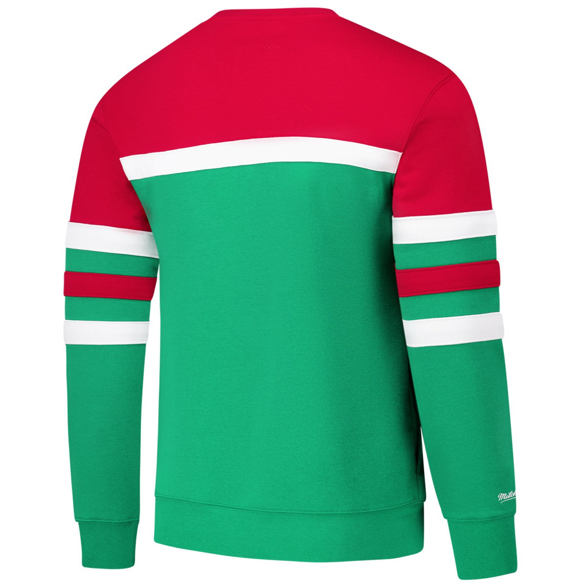 Milwaukee Bucks Hardwood Classics Vintage Logo Head Coach Pullover Sweatshirt Green/Red | Mitchell & Ness US