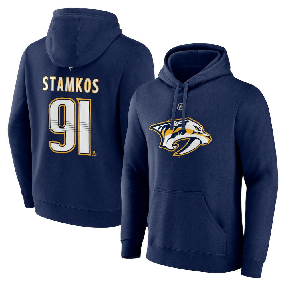 Steven Stamkos Nashville Predators Fanatics Authentic Stack Name & Number Tri-Blend Pullover Hoodie - Navy - NHL 201994667