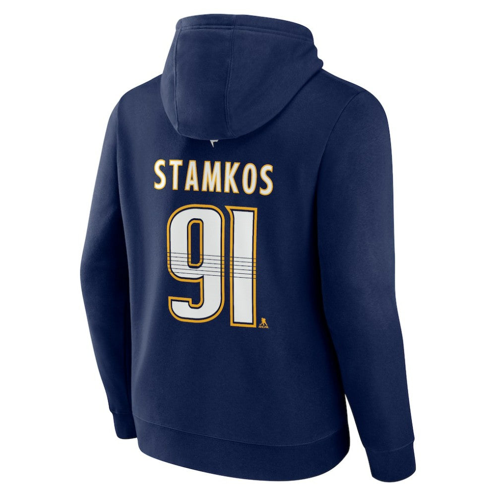 Steven Stamkos Nashville Predators Fanatics Authentic Stack Name & Number Tri-Blend Pullover Hoodie - Navy - NHL 201994667