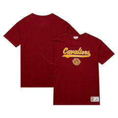 Cleveland Cavaliers Hardwood Classics Felt Applique Slub T-Shirt for sale Wine | Mitchell & Ness online