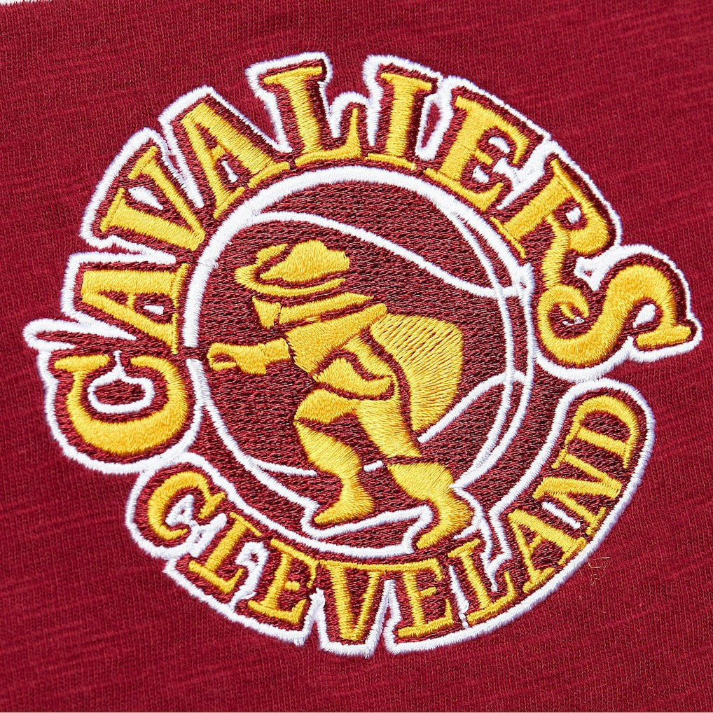Cleveland Cavaliers Hardwood Classics Felt Applique Slub T-Shirt for sale Wine | Mitchell & Ness online