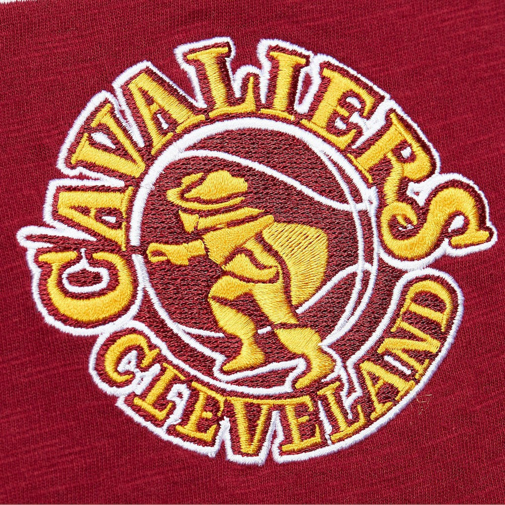 Cleveland Cavaliers Hardwood Classics Felt Applique Slub T-Shirt for sale Wine | Mitchell & Ness online