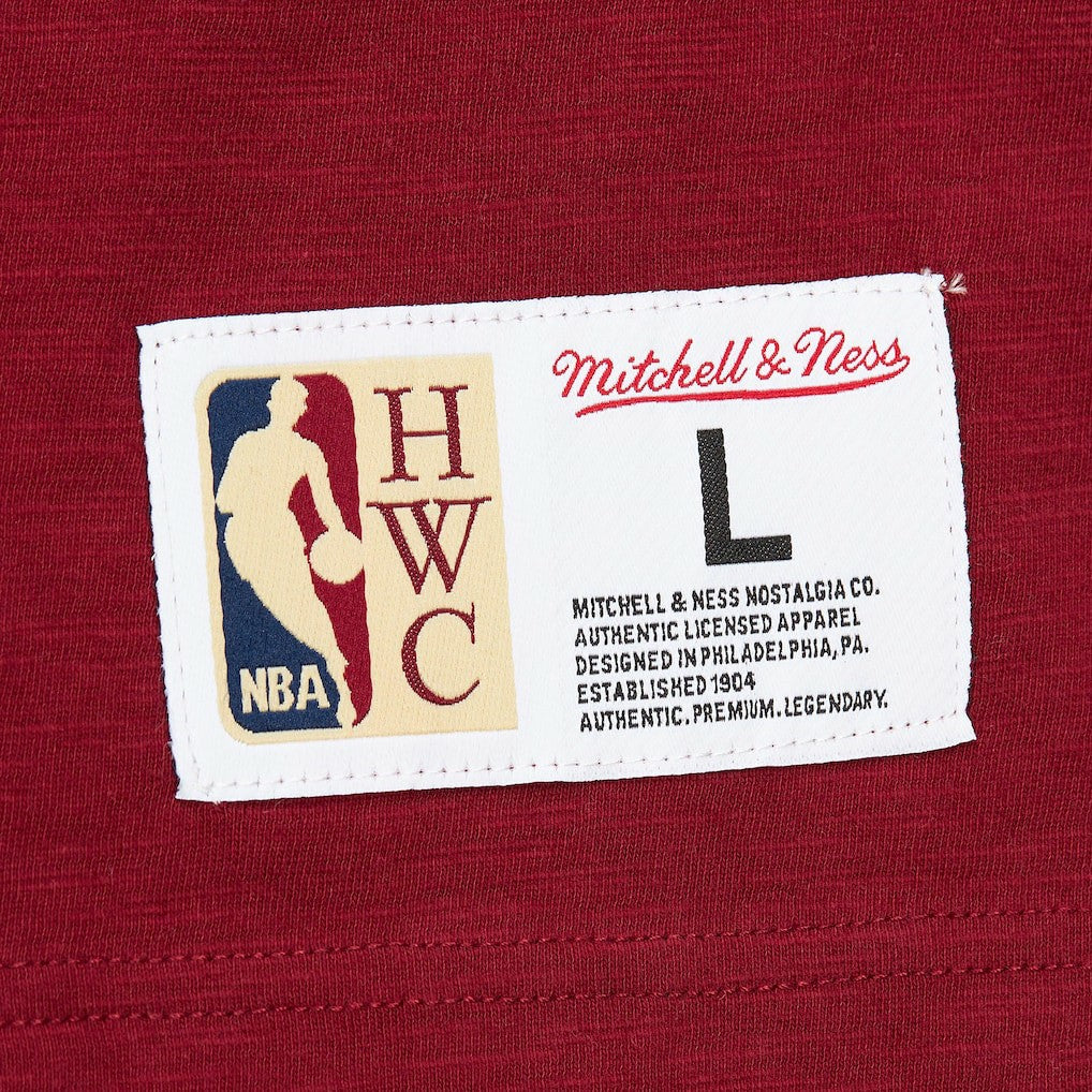 Cleveland Cavaliers Hardwood Classics Felt Applique Slub T-Shirt for sale Wine | Mitchell & Ness online
