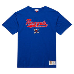 Denver Nuggets Hardwood Classics Felt Applique Slub T-Shirt for sale Royal | Mitchell & Ness outlet