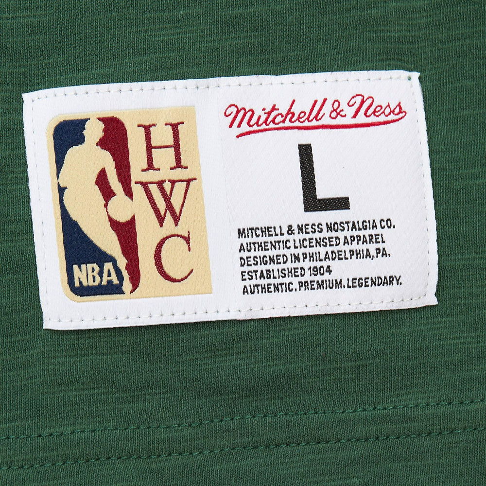 Milwaukee Bucks Hardwood Classics Felt Applique Slub T-Shirt Green | Mitchell & Ness outlet