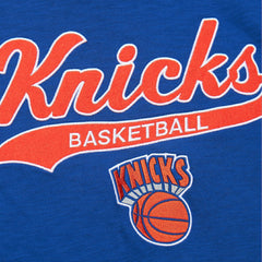 New York Knicks Hardwood Classics Felt Applique Slub T-Shirt Blue | Mitchell & Ness