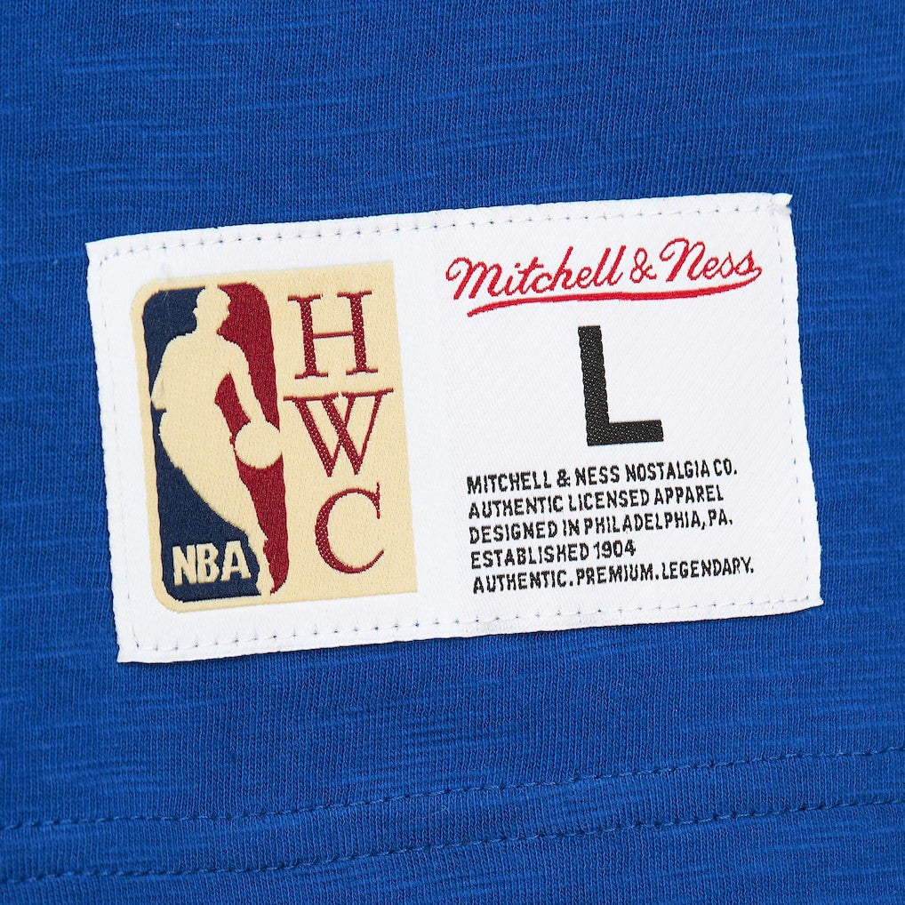 New York Knicks Hardwood Classics Felt Applique Slub T-Shirt Blue | Mitchell & Ness