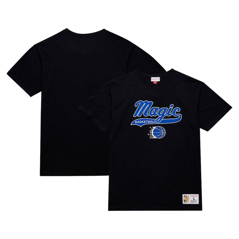 Orlando Magic Hardwood Classics Felt Applique Slub T-Shirt Black | Mitchell & Ness online