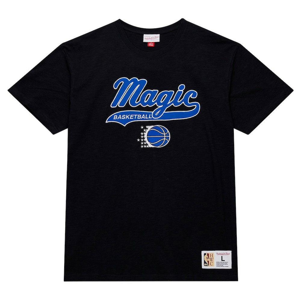 Orlando Magic Hardwood Classics Felt Applique Slub T-Shirt Black | Mitchell & Ness online