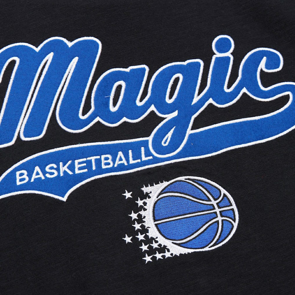 Orlando Magic Hardwood Classics Felt Applique Slub T-Shirt Black | Mitchell & Ness online