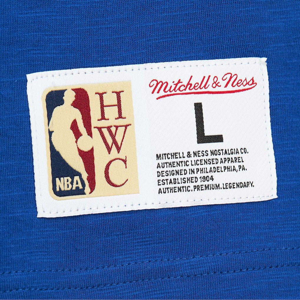 Philadelphia 76ers Hardwood Classics Felt Applique Slub T-Shirt Royal | Mitchell & Ness