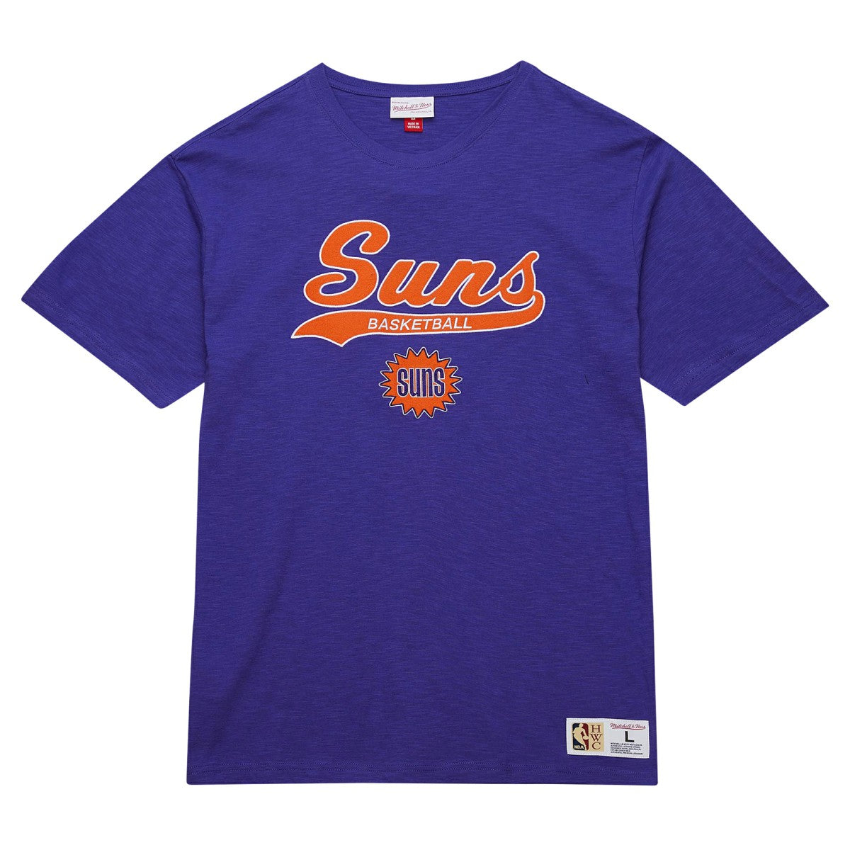 Phoenix Suns Hardwood Classics Felt Applique Slub T-Shirt Purple | Mitchell & Ness outlet