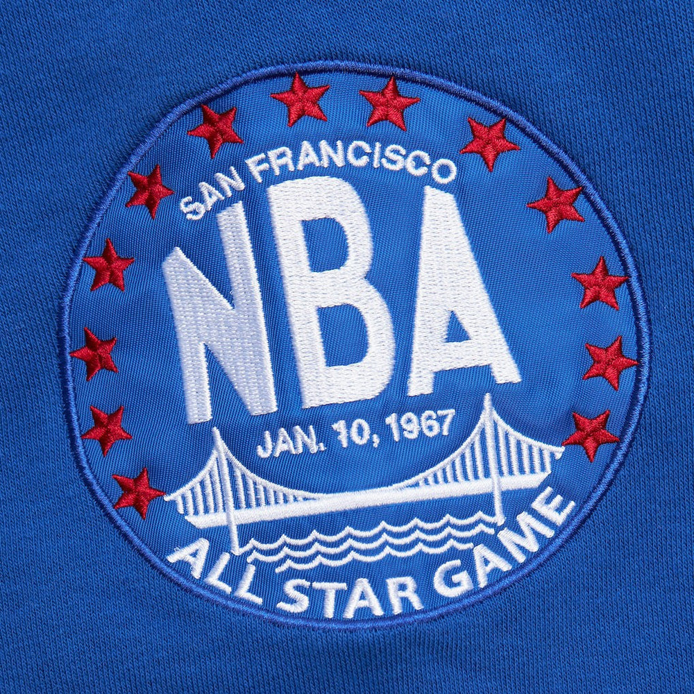 Golden State Warriors Hardwood Classics All Over 4.0 Pullover Sweatshirt for sale Heather Gray | Mitchell & Ness for sale
