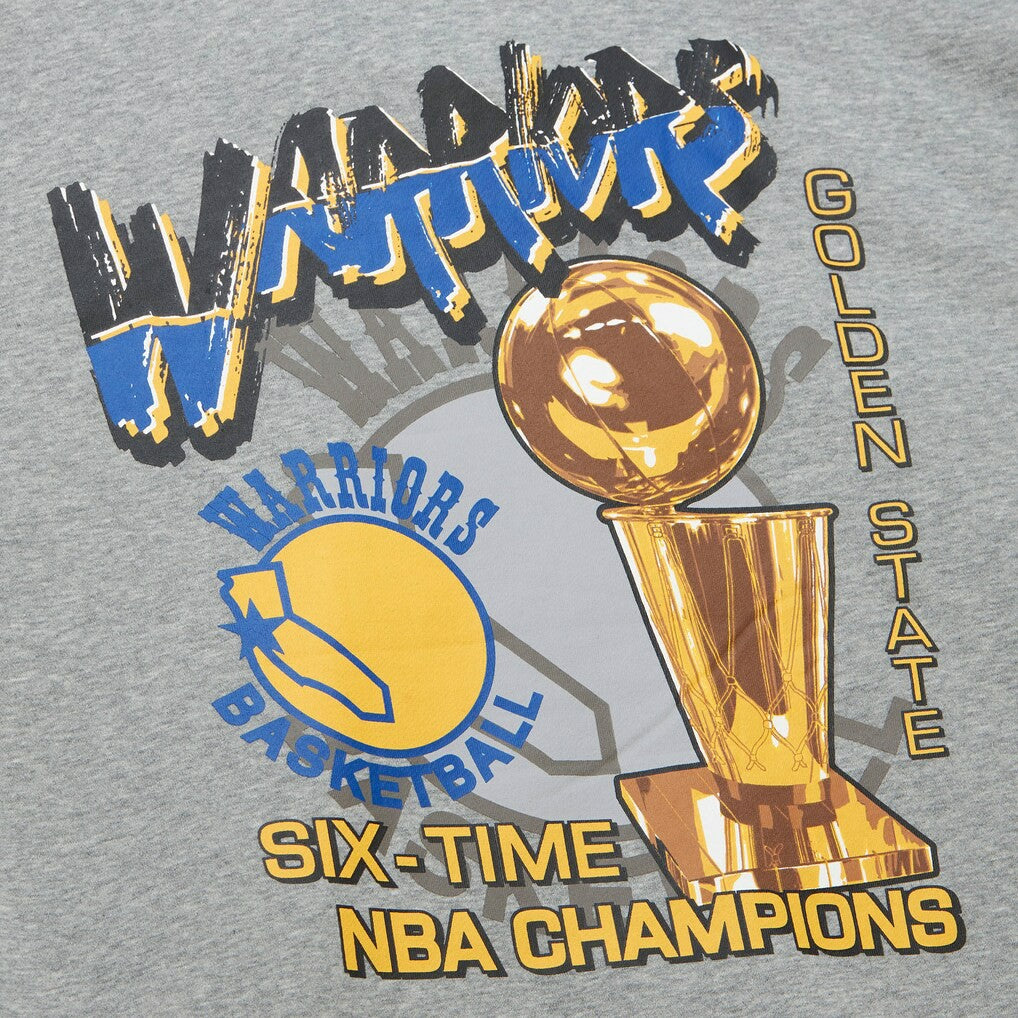 Golden State Warriors Hardwood Classics All Over 4.0 Pullover Sweatshirt for sale Heather Gray | Mitchell & Ness for sale