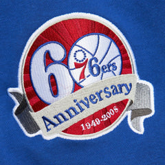 Philadelphia 76ers Hardwood Classics All Over 4.0 Pullover Sweatshirt Heather Gray | Mitchell & Ness for sale