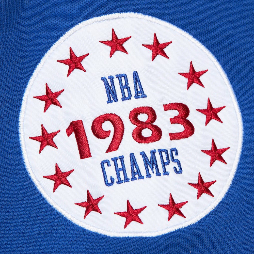Philadelphia 76ers Hardwood Classics All Over 4.0 Pullover Sweatshirt Heather Gray | Mitchell & Ness for sale