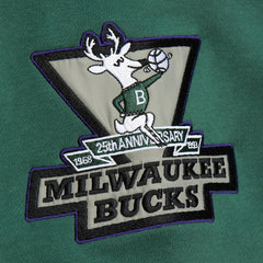 Milwaukee Bucks Hardwood Classics All Over 4.0 Pullover Sweatshirt Heather Gray | Mitchell & Ness