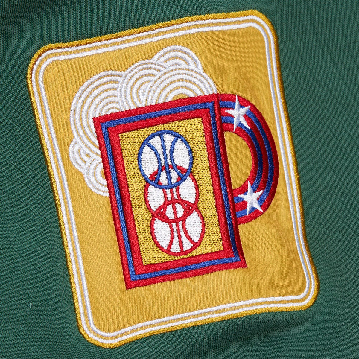 Milwaukee Bucks Hardwood Classics All Over 4.0 Pullover Sweatshirt Heather Gray | Mitchell & Ness