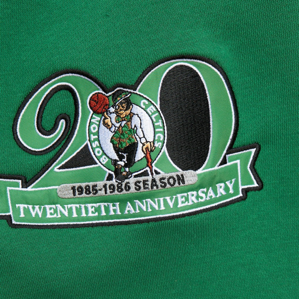 Boston Celtics Hardwood Classics All Over 4.0 Pullover Sweatshirt Heather Gray | Mitchell & Ness Lifestyle
