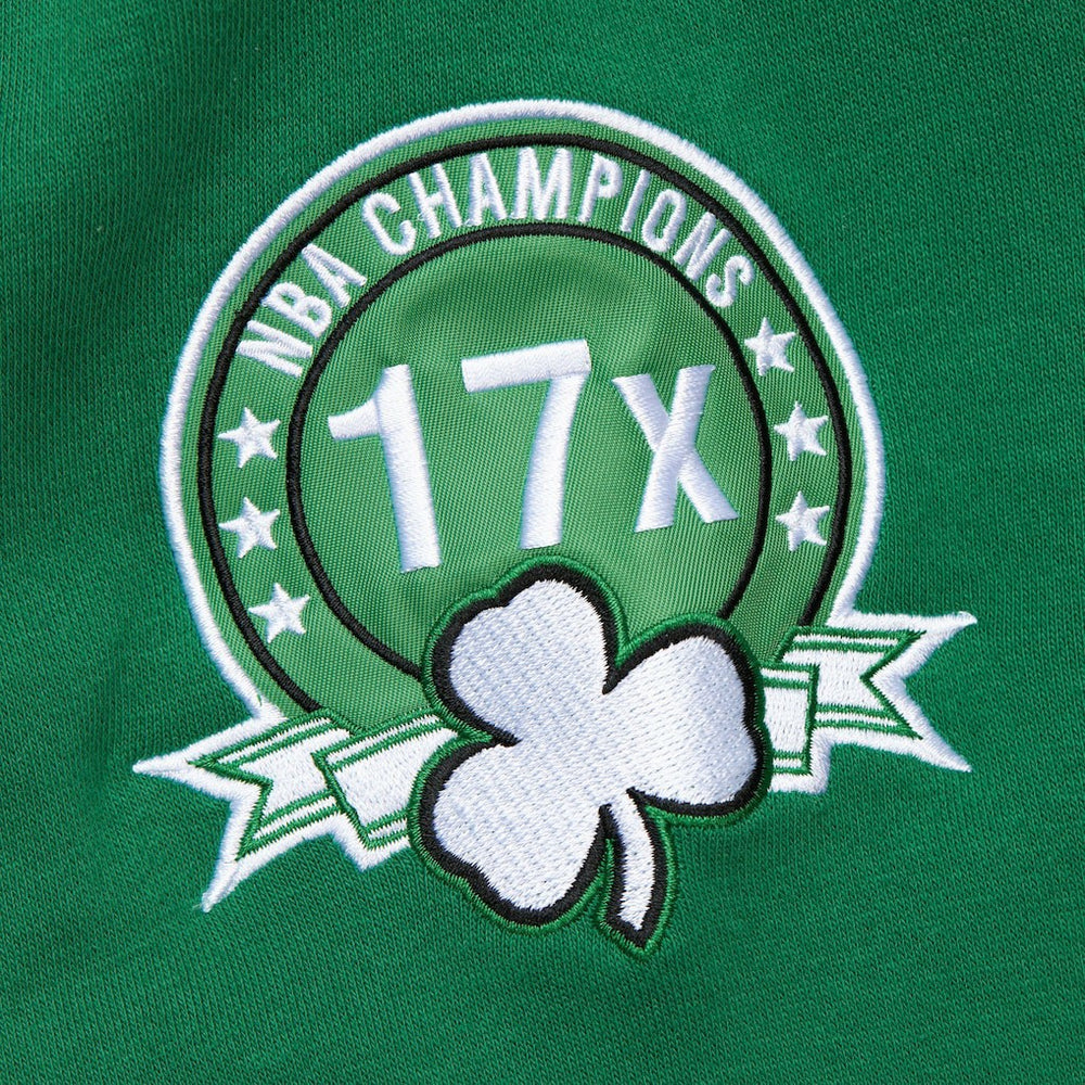 Boston Celtics Hardwood Classics All Over 4.0 Pullover Sweatshirt Heather Gray | Mitchell & Ness Lifestyle