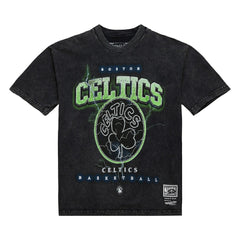 Boston Celtics Unisex Hardwood Classics Vintage Voltage Premium Heavyweight T-Shirt Black | Mitchell & Ness for sale