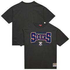 Philadelphia 76ers Women's Hardwood Classics Oversized Boyfriend T-Shirt Charcoal | Mitchell & Ness outlet