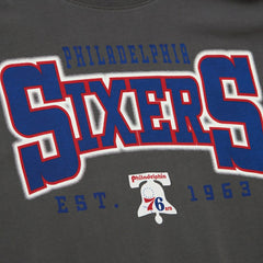 Philadelphia 76ers Women's Hardwood Classics Oversized Boyfriend T-Shirt Charcoal | Mitchell & Ness outlet