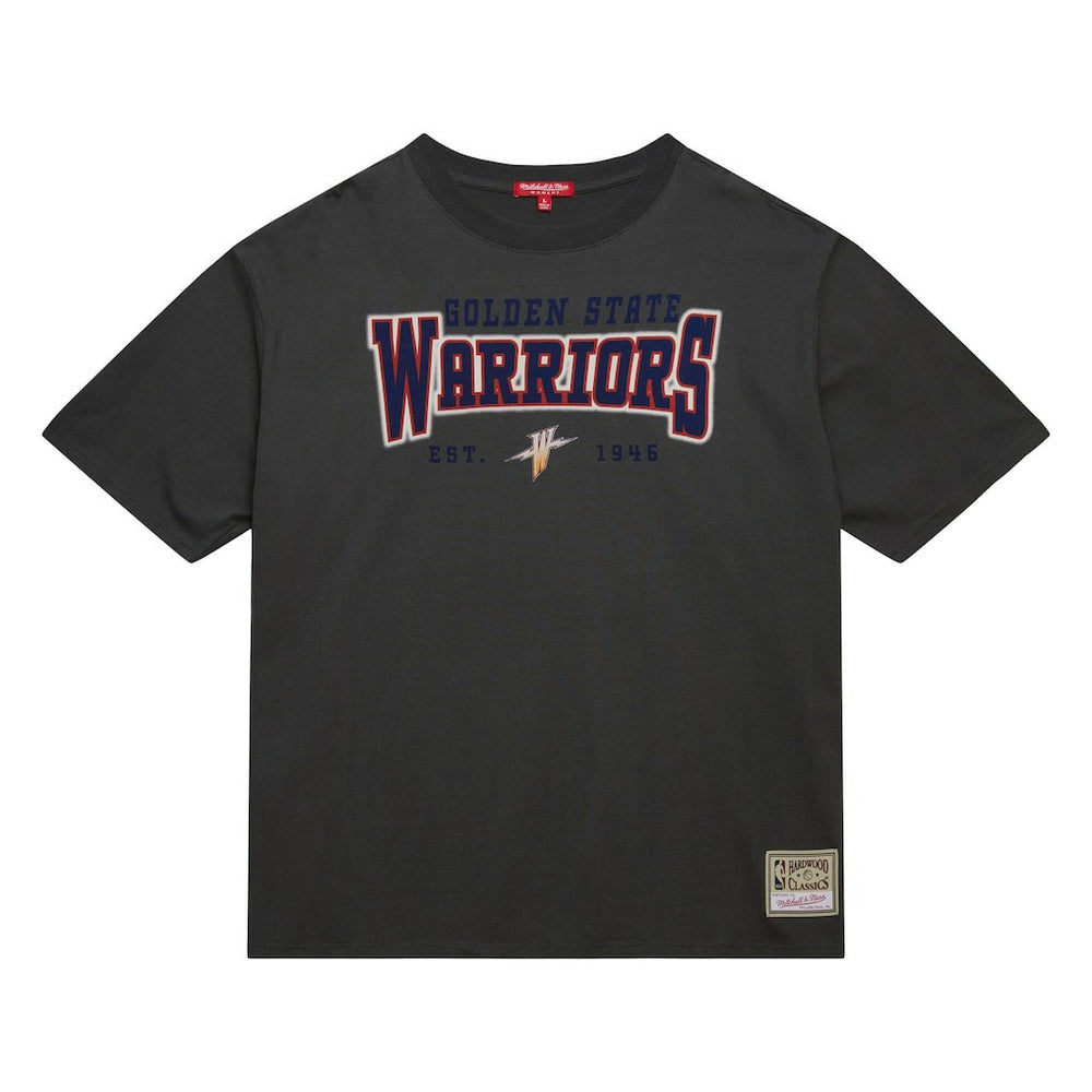 Golden State Warriors Women's Hardwood Classics Oversized Boyfriend T-Shirt for sale Charcoal | Mitchell & Ness for sale