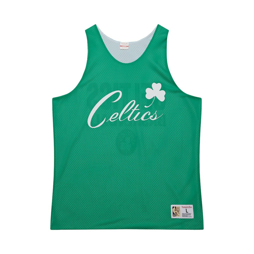 Boston Celtics Hardwood Classics Reversible Mesh Practice Jersey Kelly Green/White | Mitchell & Ness