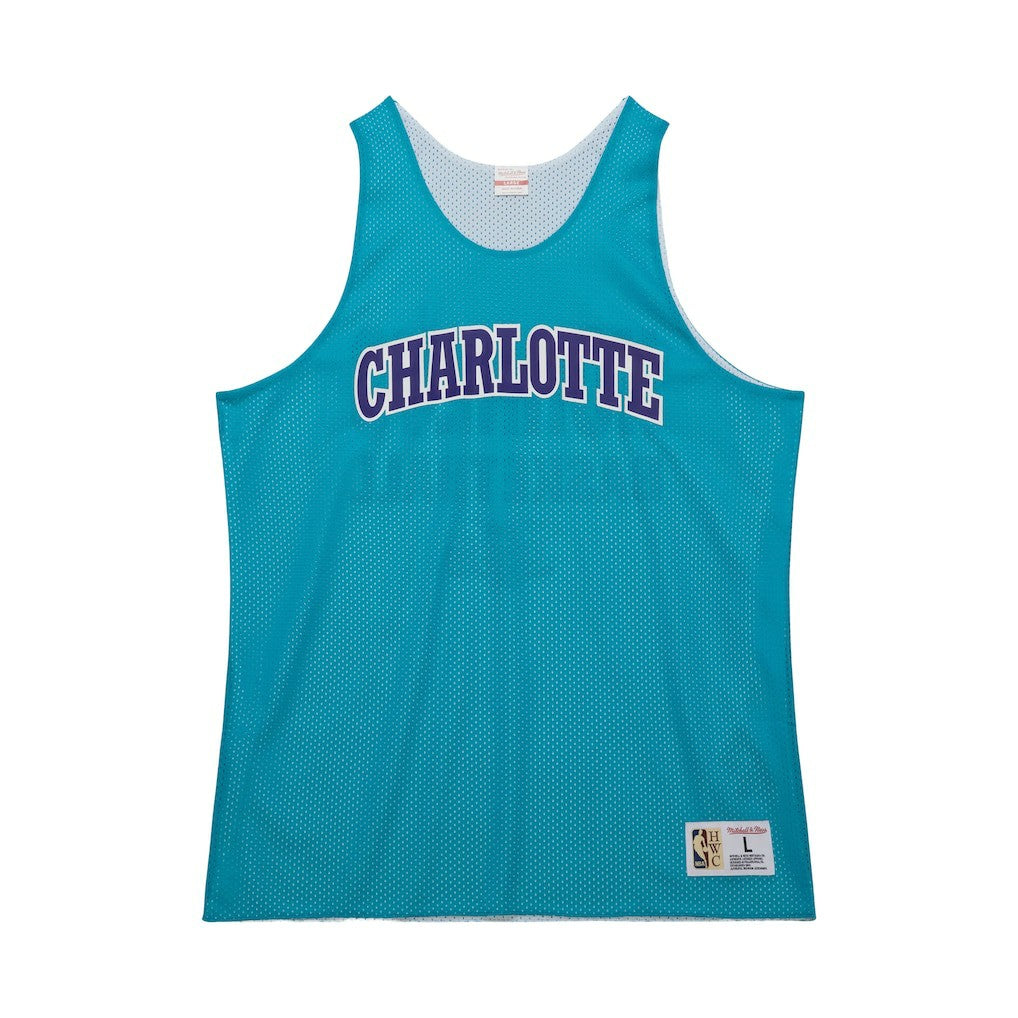 Charlotte Hornets Hardwood Classics Reversible Mesh Practice Jersey Teal/White | Mitchell & Ness