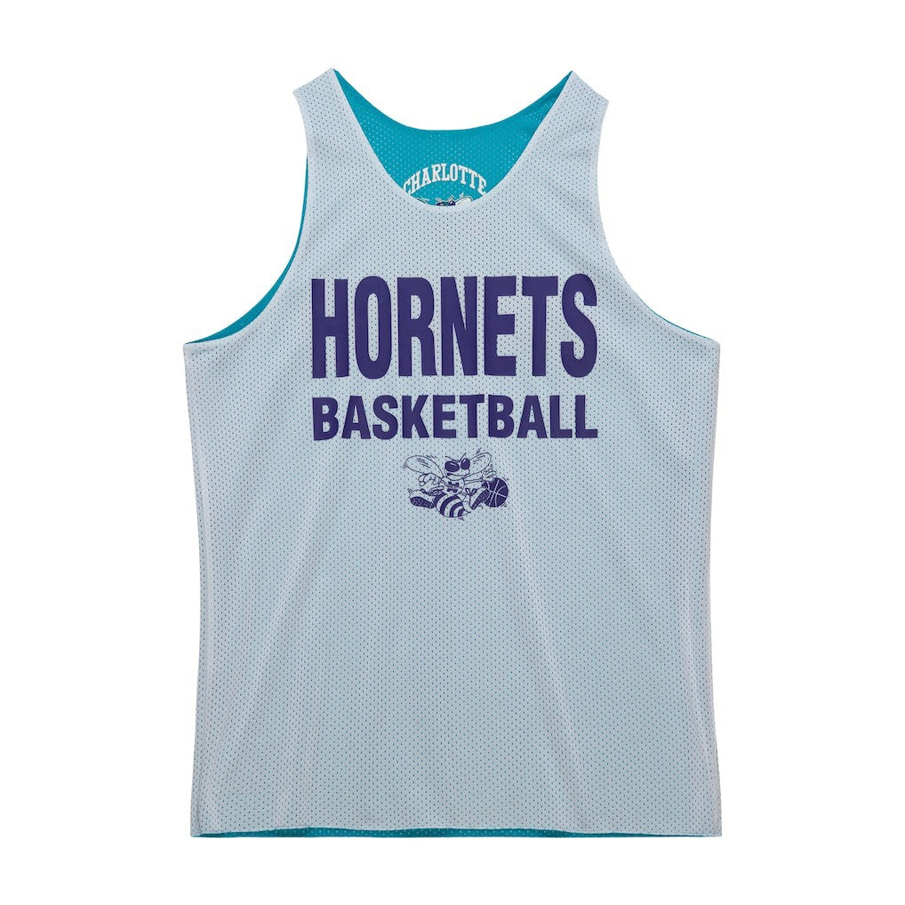 Charlotte Hornets Hardwood Classics Reversible Mesh Practice Jersey Teal/White | Mitchell & Ness