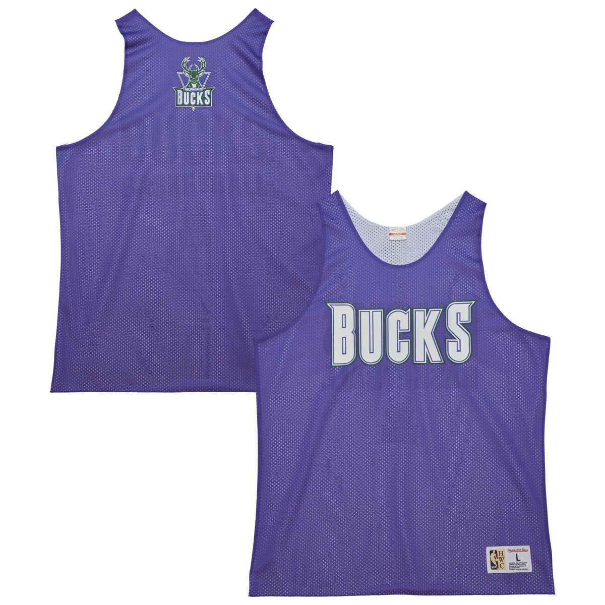 Milwaukee Bucks Hardwood Classics Reversible Mesh Practice Jersey Purple/White | Mitchell & Ness Lifestyle