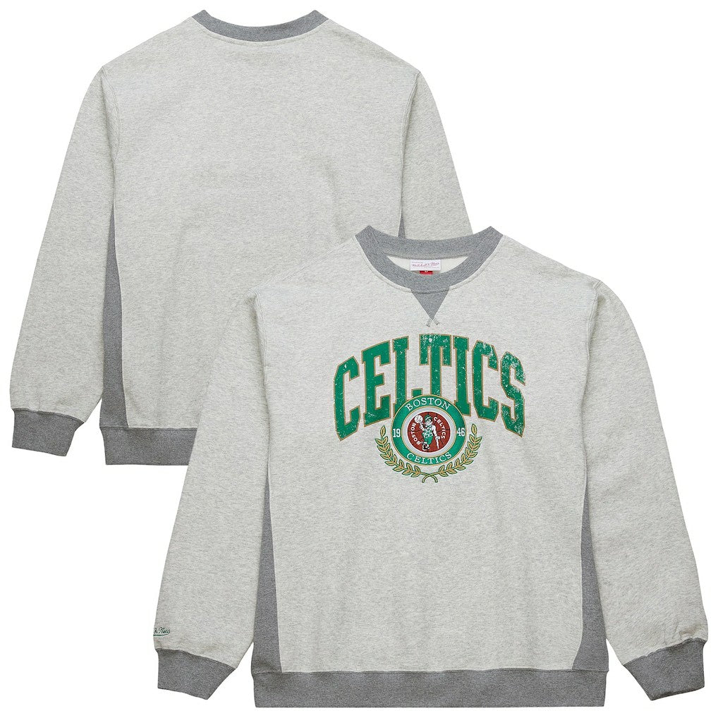 Boston Celtics Vintage Logo Pullover Sweatshirt Heather Gray | Mitchell & Ness online