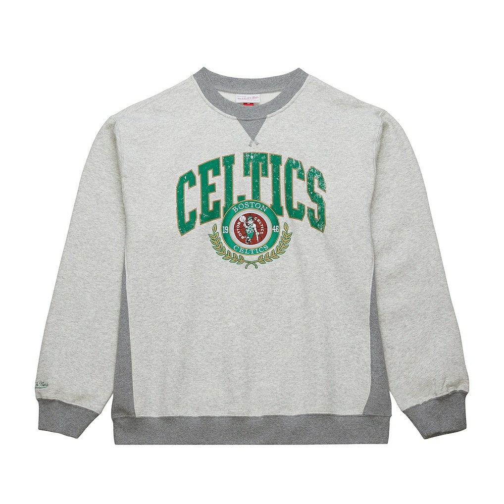 Boston Celtics Vintage Logo Pullover Sweatshirt Heather Gray | Mitchell & Ness online