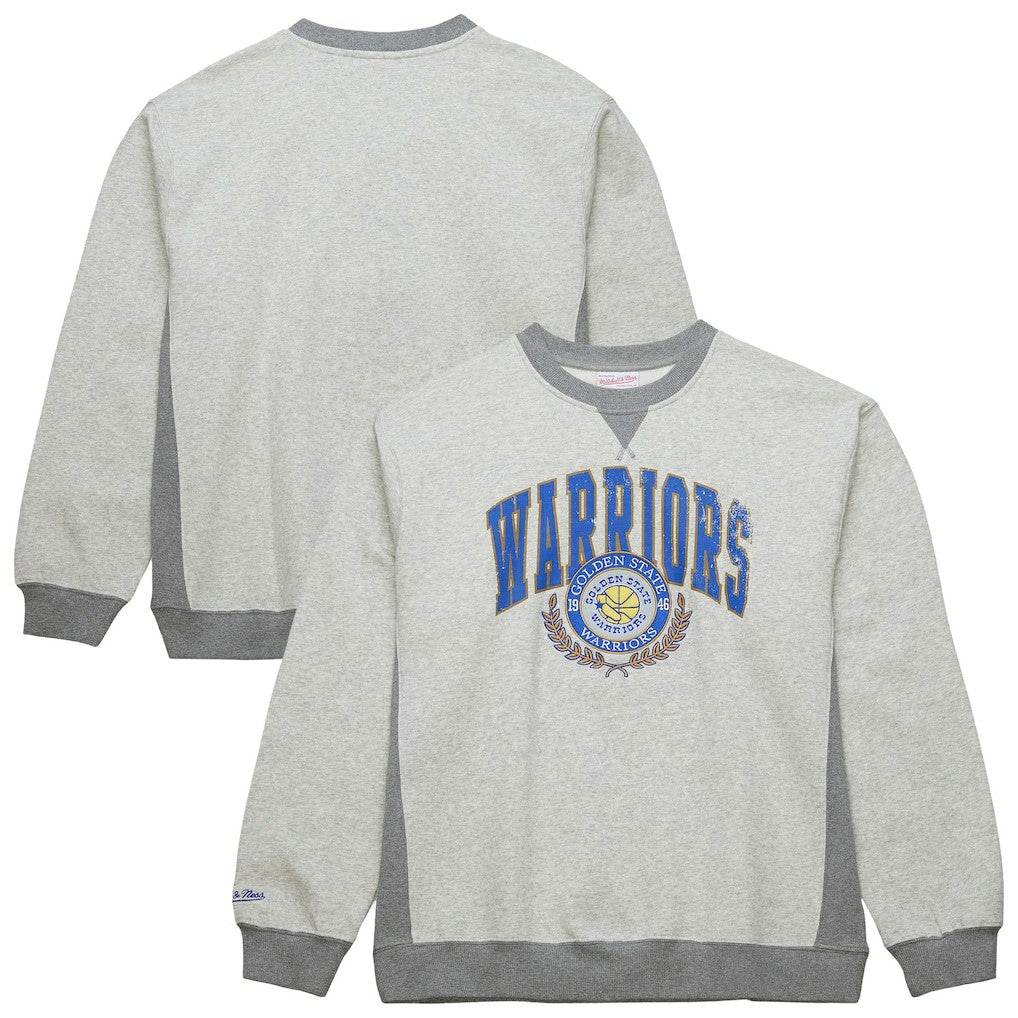 Golden State Warriors Vintage Logo Pullover Sweatshirt for sale Heather Gray | Mitchell & Ness US