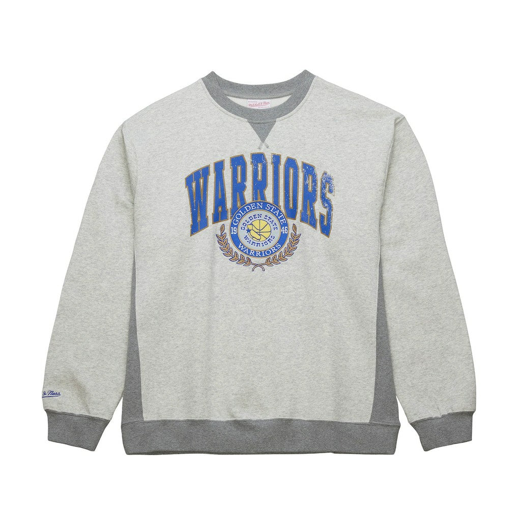 Golden State Warriors Vintage Logo Pullover Sweatshirt for sale Heather Gray | Mitchell & Ness US