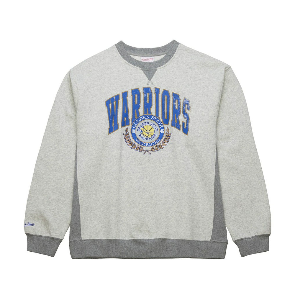 Golden State Warriors Vintage Logo Pullover Sweatshirt for sale Heather Gray | Mitchell & Ness US