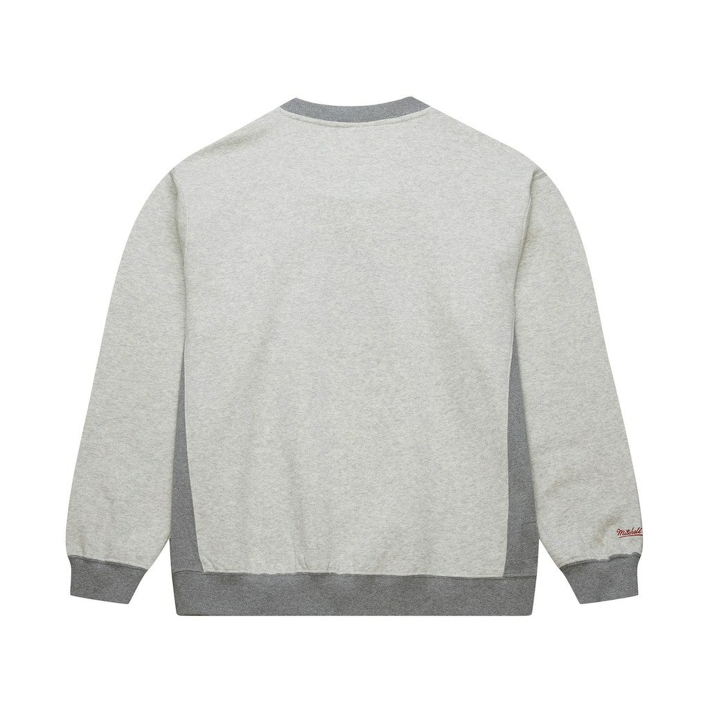 Chicago Bulls Vintage Logo Pullover Sweatshirt Heather Gray | Mitchell & Ness Lifestyle