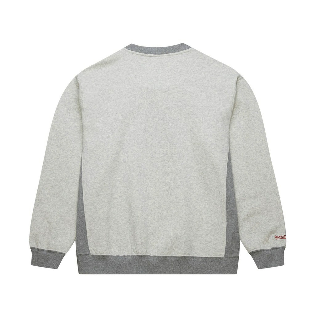 Chicago Bulls Vintage Logo Pullover Sweatshirt Heather Gray | Mitchell & Ness Lifestyle