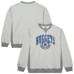 Denver Nuggets Vintage Logo Pullover Sweatshirt for sale Heather Gray | Mitchell & Ness