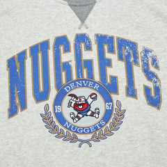 Denver Nuggets Vintage Logo Pullover Sweatshirt for sale Heather Gray | Mitchell & Ness