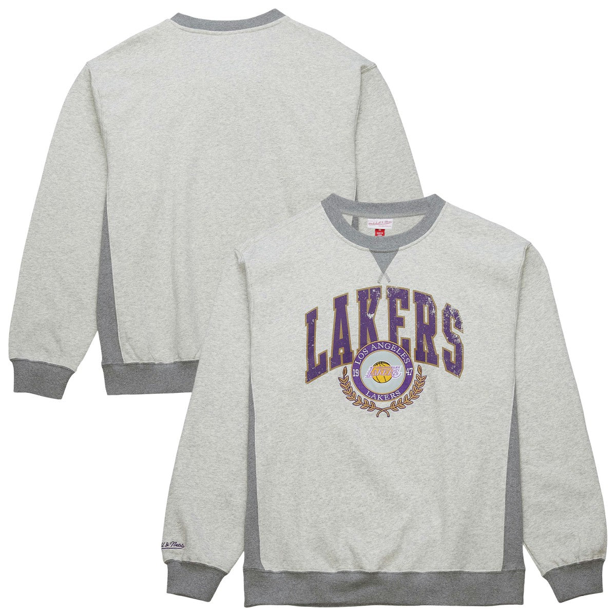 Los Angeles Lakers Vintage Logo Pullover Sweatshirt Heather Gray | Mitchell & Ness outlet