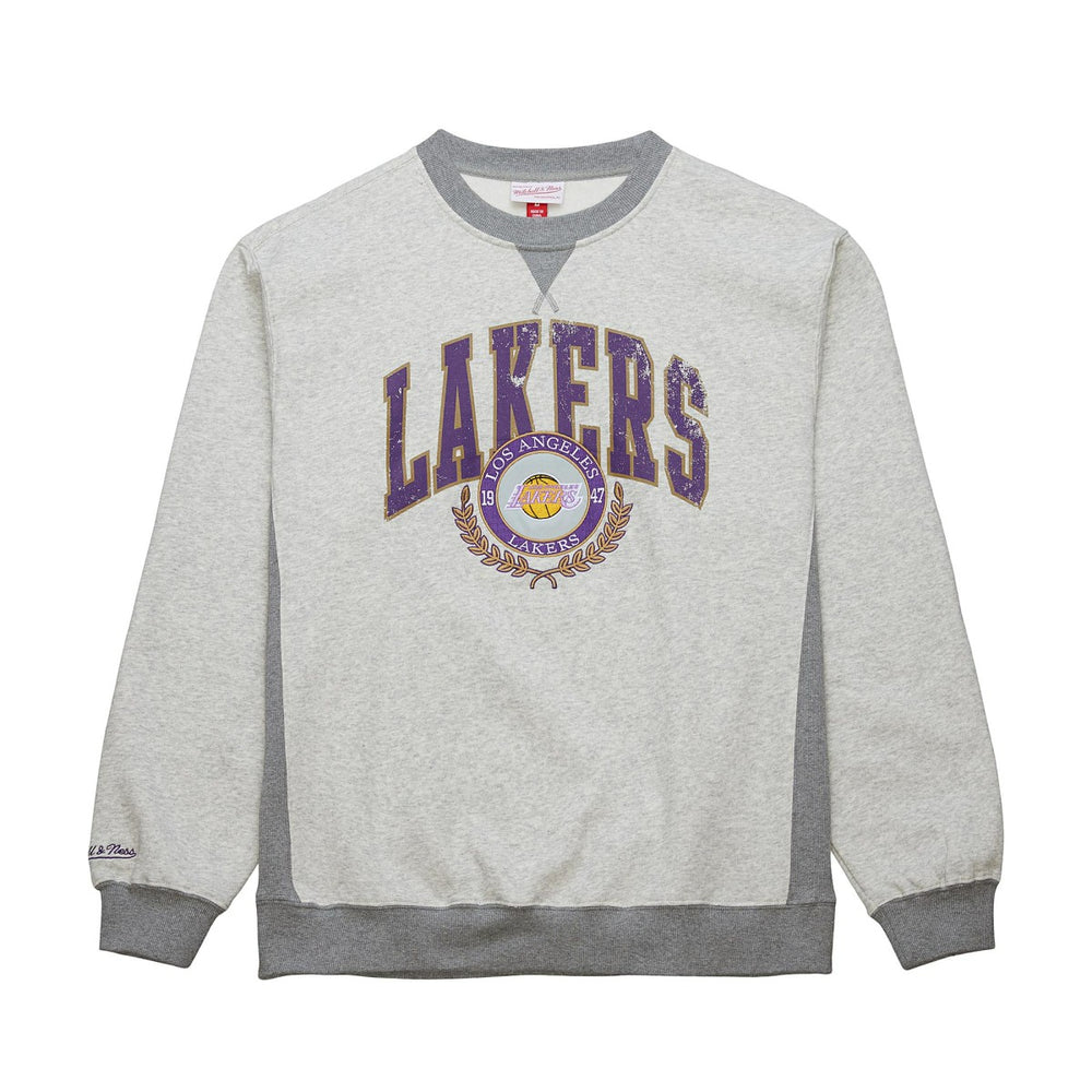 Los Angeles Lakers Vintage Logo Pullover Sweatshirt Heather Gray | Mitchell & Ness outlet